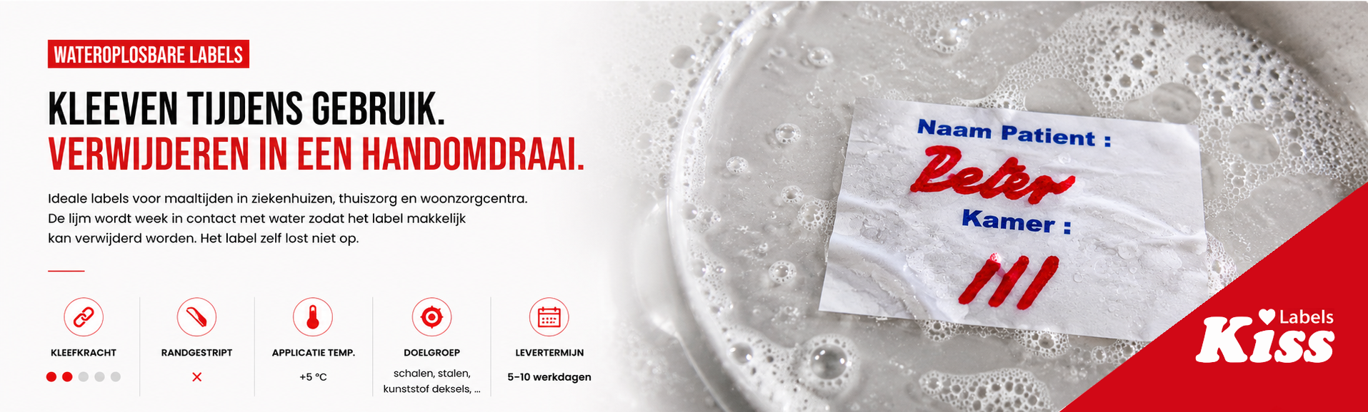 Wateroplosbare etiketten