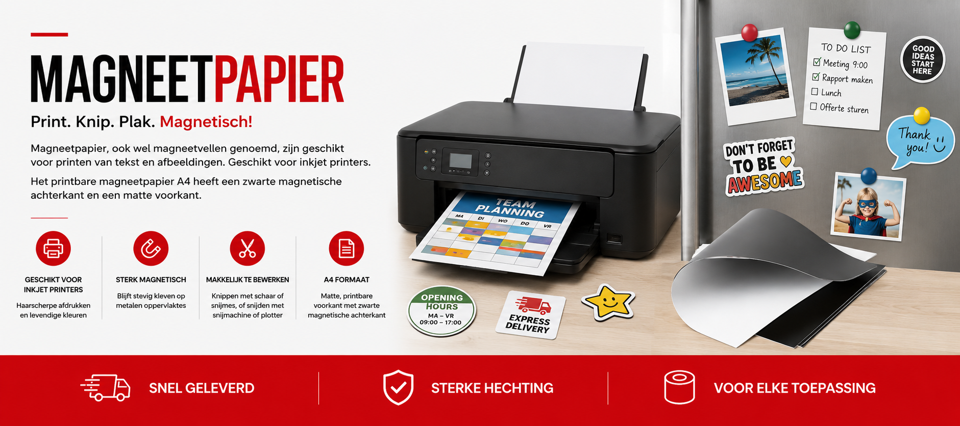 Printbaar magnetisch papier Matt (voor inkjet)