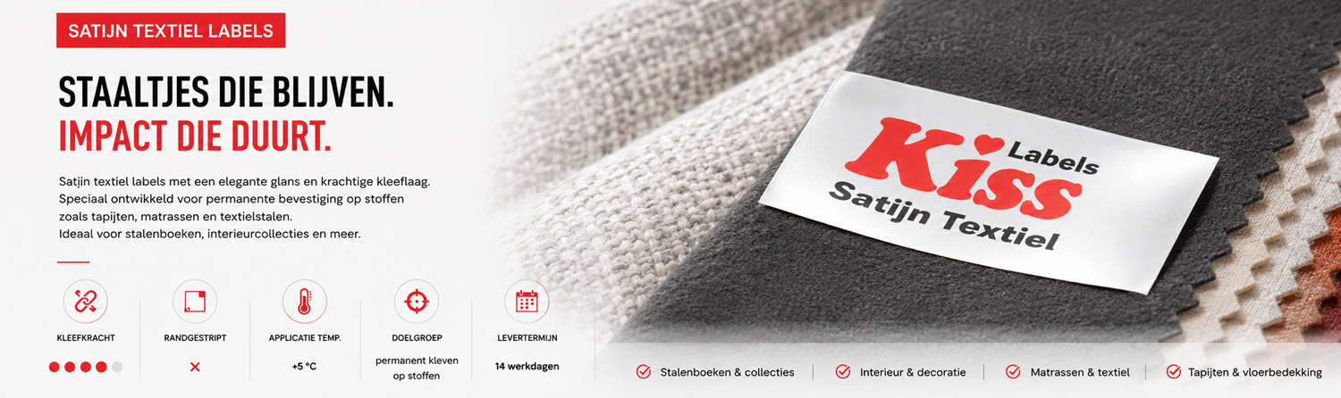 Satijn TEXTIEL labels