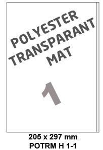 Efficiënt Verdikken krijgen Polyester Transparant Mat H 1-1 - 210x297mm