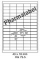 Pharmalabel HG 75-5 - 40x18mm  
