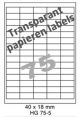 Papier Transparant Mat HG 75-5 - 40x18mm  