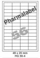 Pharmalabel HG 56-4 - 48x20mm  