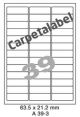 Carpetlabel A 39-3 - 63.5x21.2mm
