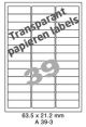 Papier Transparant Mat A 39-3 - 63.5x21.2mm