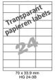 Papier Transparant Mat HG 24-3B - 70x33.9mm 