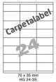 Carpetlabel HG 24-3S - 70x35mm  