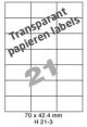 Papier Transparant Mat H 21-3 - 70x42.4mm