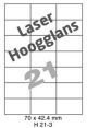 Laser Hoogglans H 21-3 - 70x42.4mm
