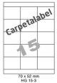 Carpetlabel HG 15-3 - 70x52mm  