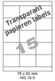 Papier Transparant Mat HG 15-3 - 70x52mm  