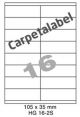 Carpetlabel HG 16-2S - 105x35mm  