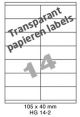 Papier Transparant Mat HG 14-2 - 70x38.1mm