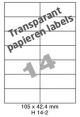 Papier Transparant Mat H 14-2 - 105x42 4mm 