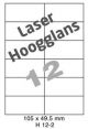 Laser Hoogglans H 12-2 - 105x49.5mm