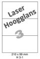 Laser Hoogglans H 3-1 - 210x99mm  