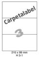 Carpetlabel H 3-1 - 210x99mm  