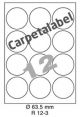 Carpetlabel R 12-3 Dia 63.5mm 