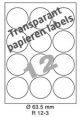 Papier Transparant Mat R-12-3 Dia 63.5mm 