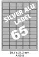 Silver Aluminium A 65-5 - 38.1x21.2mm