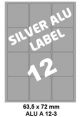 Silver Aluminium A 12-3 - 63.5x72mm 
