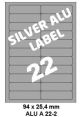 Silver Aluminium A 22-2 - 94x25 4mm 