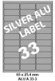 Silver Aluminium A 33-3 - 65x25 4mm 