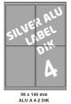 Silver Aluminium A 4-2 DIK - 98x140mm  