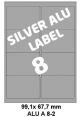 Silver Aluminium A 8-2 - 99 1x67 8mm