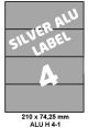 Silver Aluminium H 4-1 - 210x74 25mm 