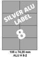Silver Aluminium H 8-2 - 105x74 25mm 