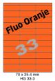 Fluo Oranje HG 33-3 - 70x25.4mm 