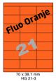 Fluo Oranje HG 21-3 - 70x38.1mm