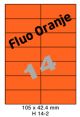 Fluo Oranje H 14-2 - 105x42.4mm