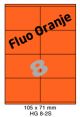 Fluo Oranje HG 8-2S - 105x71mm  