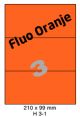 Fluo Oranje H 3-1 - 210x99mm  