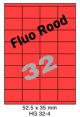 Fluo Rood  HG 32-4 - 52.5x35mm