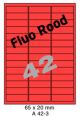 Fluo Rood  A 42-3 - 65x20mm  