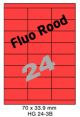 Fluo Rood HG 24-3B - 70x33.9mm 