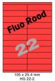 Fluo Rood HG 22-2 - 105x25.4mm 