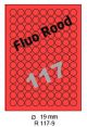 Fluo Rood R 117-9 Dia 19mm  