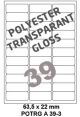 Polyester Transparant Gloss A 39-3 - 63.5x21.2mm