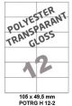 Polyester Transparant Gloss H 12-2 - 105x49 5mm 