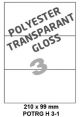 Polyester Transparant Gloss H 3-1 - 210x99mm  