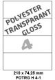 Polyester Transparant Gloss H 4-1 - 210x74 25mm 