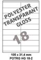 Polyester Transparant Gloss HG 18-2 - 105x31 4mm 
