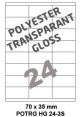 Polyester Transparant Gloss HG 24-3S - 70x35mm  