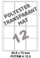 Polyester Transparant Mat A 12-3 - 63.5x72mm 
