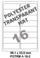 Polyester Transparant Mat A 16-2 - 99.1x33.9mm