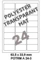Polyester Transparant Mat A 24-3 - 63.5x33.9mm